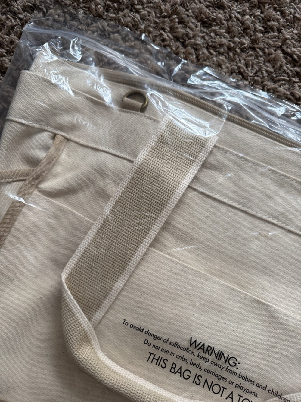 thirty-one Beige Canvas Carryall Tote with Black Logo - Picture 5 of 5
